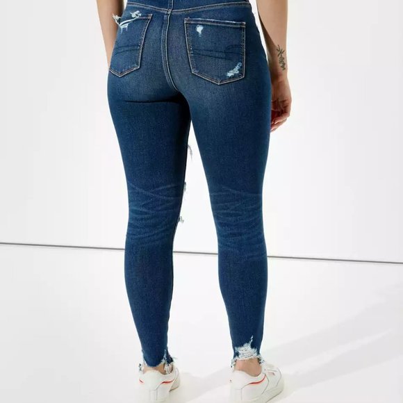 AE Dream Curvy High-Waisted Jegging Destroyed Dark - Picture 4 of 5